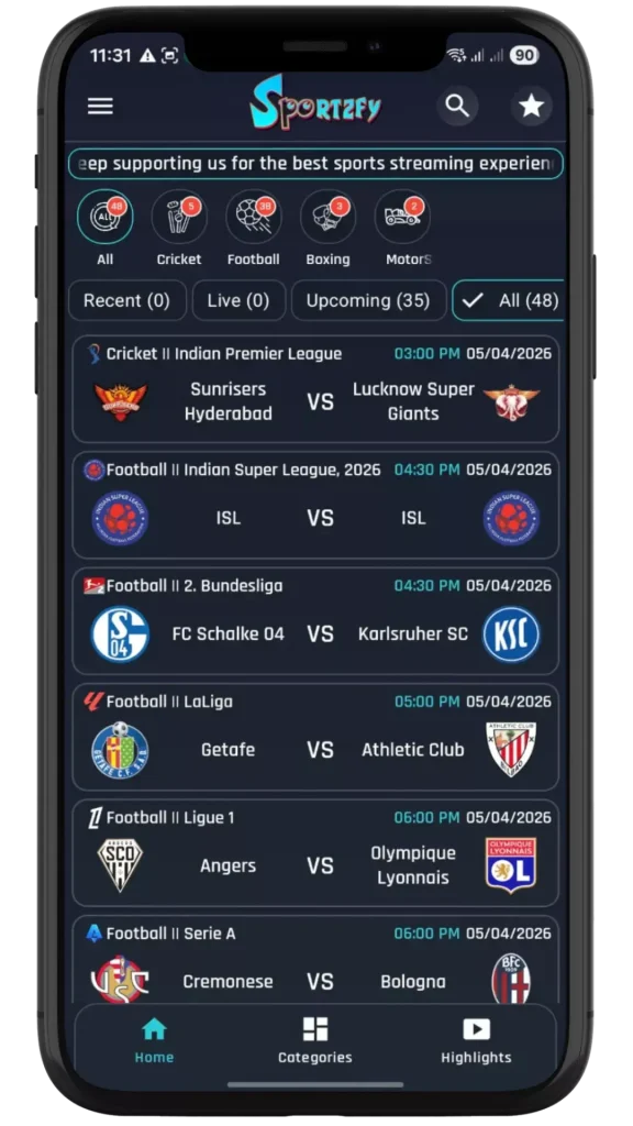 sportzfy tv app